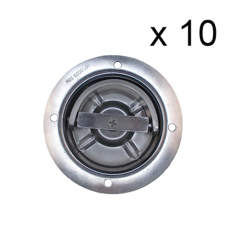 Tie 4 Safe Zinc Plated Floor Mount Ring, WLL, 2,000 lbs., PK10 RH17-6M-10